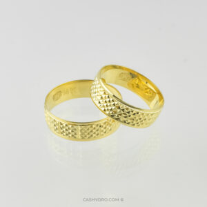 Juego de dos anillos de oro de 14 kilates para matrimonio, peso 4.8 Gr cash y oro