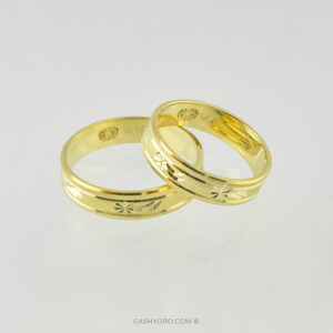 Juego de dos anillos de oro de 14 kilates para matrimonio, peso 7.3 Gr Cash y oro