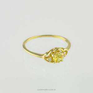 Anillo de oro para dama 14 kilates con piedra zirconias peso 1.5 Gr.
