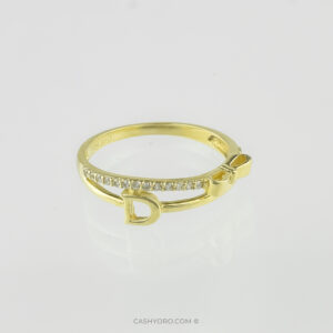 Anillo de oro para dama 10 kilates con piedra zirconias peso 1.5 Gr cash y oro