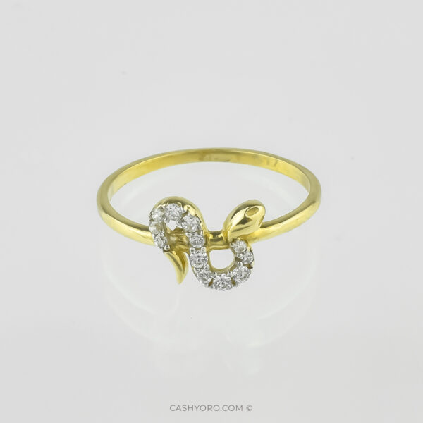 Anillo de oro para dama 10 kilates con piedra zirconias peso 1.2 Gr cash y oro