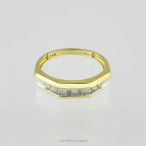 Anillo de matrimonio para caballero oro de 14 kilates con diamantes 0.25 ct peso 3 Gr cash y oro