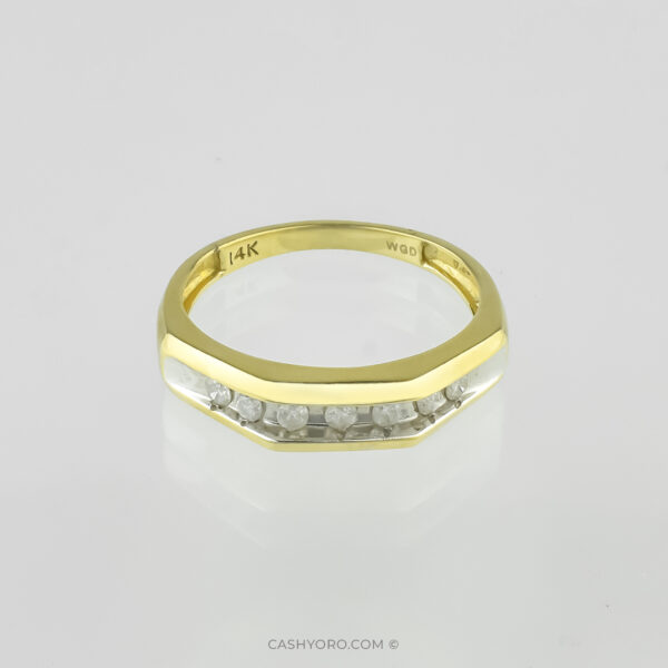 Anillo de matrimonio para caballero oro de 14 kilates con diamantes 0.25 ct peso 3 Gr cash y oro