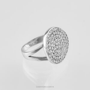 Anillo de oro blanco para dama 14 kilates con piedra zirconias peso 5.7 Gr cash y oro
