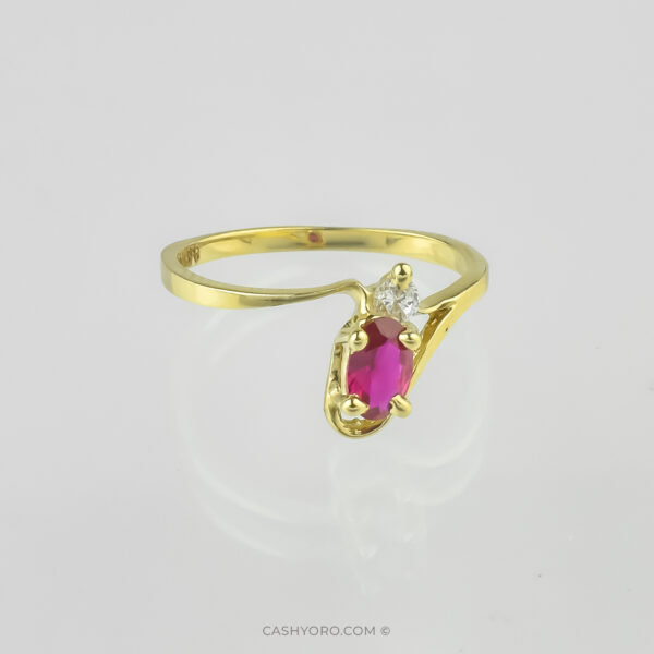 Anillo de oro para dama 14 kilates peso 1.8 Gr cash y oro