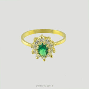 Anillo de oro para dama 10 kilates con piedra zirconias peso 2.1 Gr cash y oro