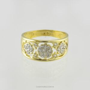Anillo de oro para dama cash y oro Anillo de oro para dama 14 kilates con piedra zirconia Gr,talla 7.kash y oro