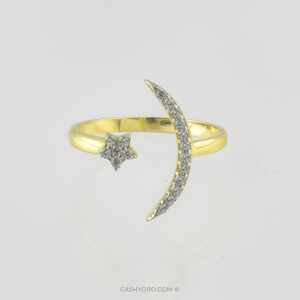 Anillo de oro para dama con piedras zirconia peso 1.8 Gr cash y oro