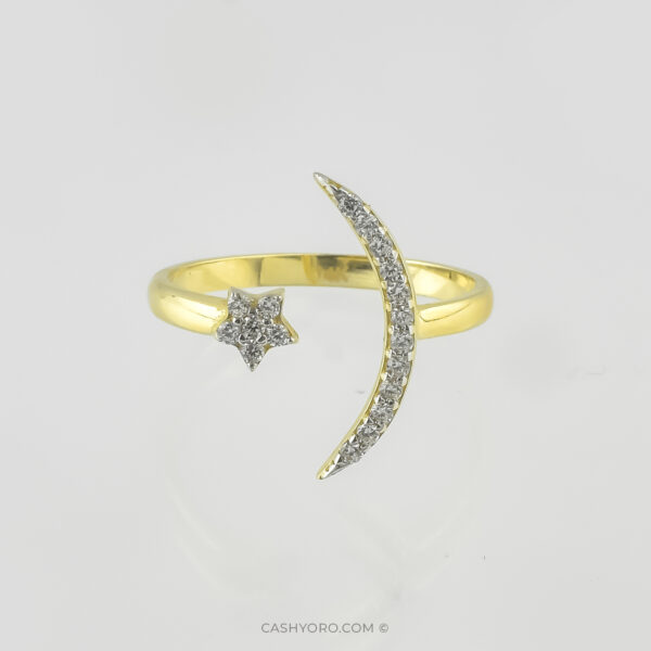 Anillo de oro para dama con piedras zirconia peso 1.8 Gr cash y oro