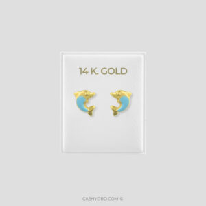 Aretes de Oro para niña cash y oro 139 Aretes de oro para niña