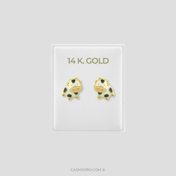 Aretes de Oro para niña cash y oro 141 Aretes de oro para niña