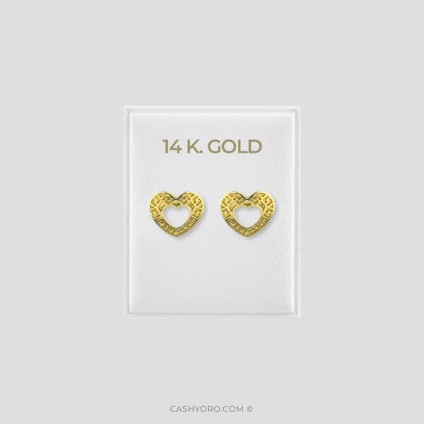 Aretes de Oro para niña cash y oro 142 Aretes de oro para niña