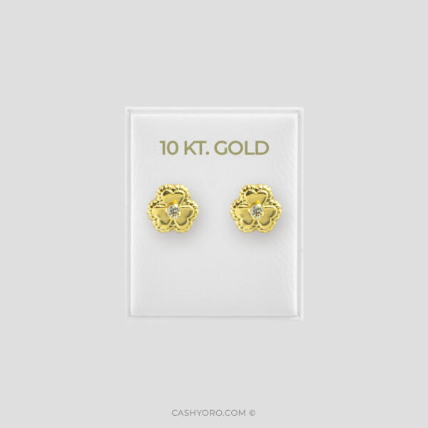 Aretes de Oro para niña cash y oro 153 Aretes de oro para niña