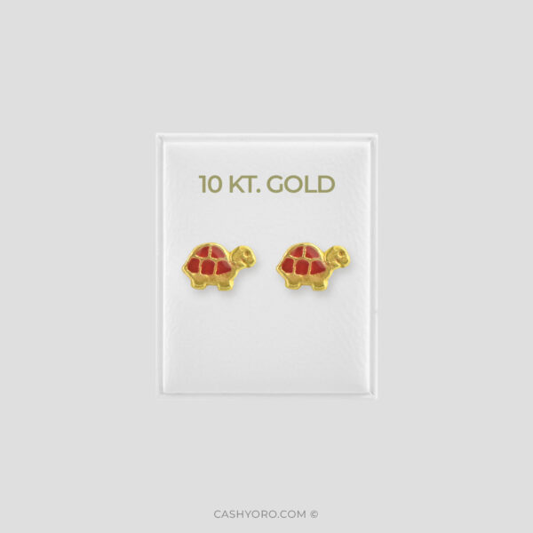 Aretes de Oro para niña cash y oro 154 Aretes de oro para niña