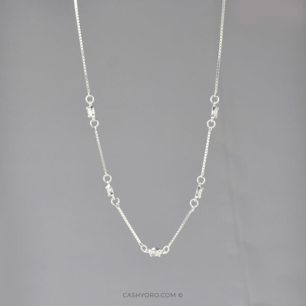 Cadena de Plata cash y oro 26 Cadena de plata para dama