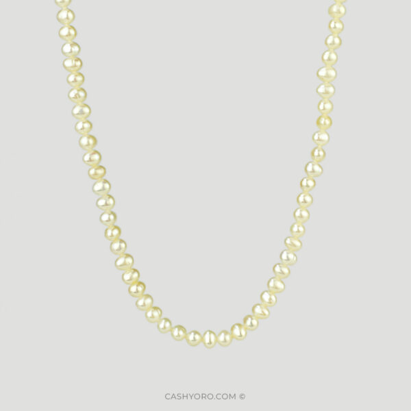 Collar de perlas con broche de plata