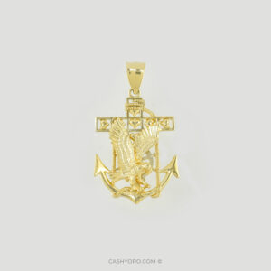 Dije de oro para cadena de caballero cash y oro 103 Dije de oro para cadena de caballero