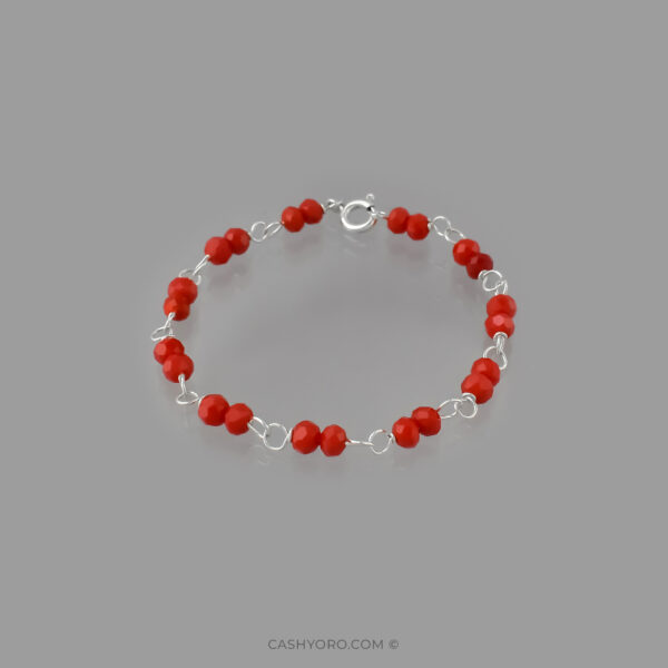 Pulsera de plata coralito para bebe