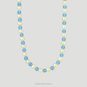 Collar de perlas con broche de plata