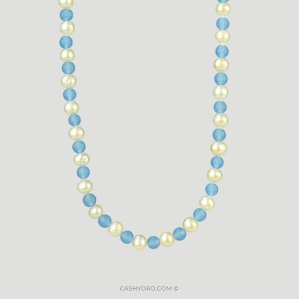 Collar de perlas con broche de plata