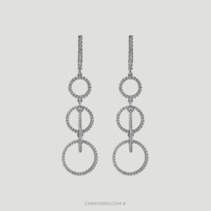 Aretes de dama oro blanco