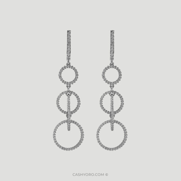 Aretes de dama oro blanco